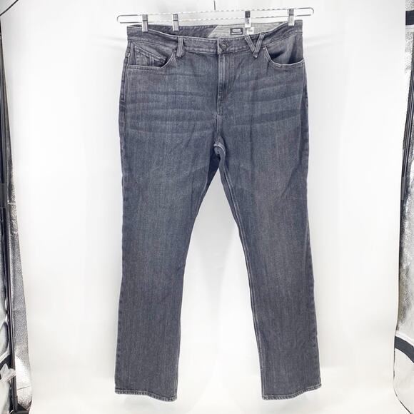 Volcom grey Kinkade regular tapered leg jeans skater 38x34 gray black - Picture 1 of 7